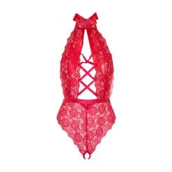 Body Ouvert En Dentelle Rouge - Leg Avenue -Sextoys boutique body 6