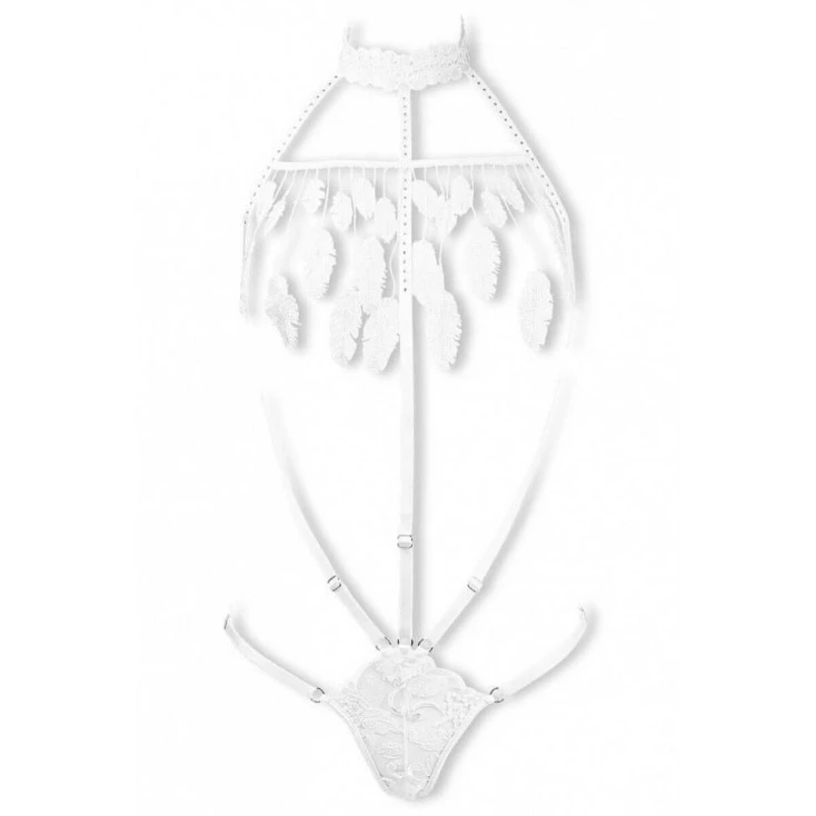 Body à Plumes Ouvert ‘Cachou’ - Les Éphémères By Luxxa 3 Body à Plumes Ouvert ‘Cachou’ - Les Éphémères By Luxxa – Image 3