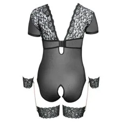 Body Ouvert Avec Menottes Courbes Généreuses - Cottelli Collection -Sextoys boutique body ouvert avec menottes courbes genereuses cottelli collection 5