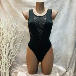 Body String Sans Manche Décolleté En Dentelle Flocké – OutX
