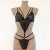 Collection Exclusive Paradise Boutik Body String Sexy En Dentelle Et Brides Extensibles