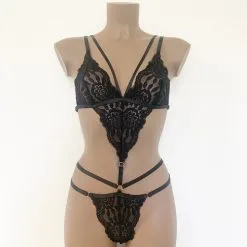 Collection Exclusive Paradise Boutik Body String Sexy En Dentelle Et Brides Extensibles