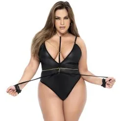 Body String En Wetlook Et Harnais Menottes Courbes Généreuses – Mapalé