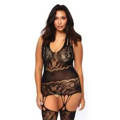 Bodystocking Effet Porte-Jarretelles Courbes Généreuses – Leg Avenue -Sextoys boutique bodystocking effet porte jarretelles courbes genereuses leg avenue 2