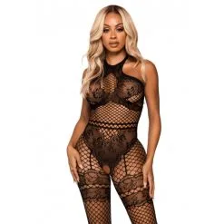 Bodystocking Ouvert Avec Col Halter - Leg Avenue