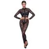 Bodystocking Ouvrable Imprimé Tigré – Noir Handmade