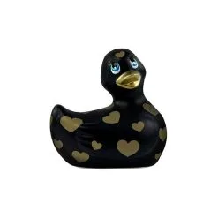 Canard Vibrant ‘I Rub My Duckie 2.0 Romance’ Noir Avec Cœurs Dorés – Big Teaze Toys