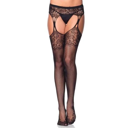 Collants Effet Porte-Jarretelles En Résille – Leg Avenue -Sextoys boutique collants effet porte jarretelles en resille leg avenue