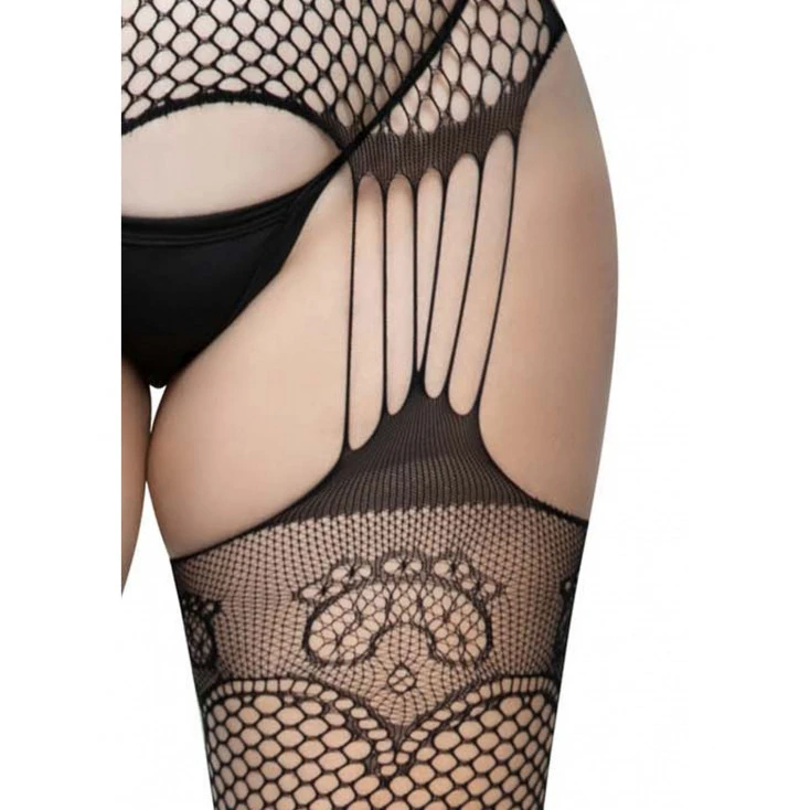 Collants Effet Porte-Jarretelles Résille Courbes Généreuses – Leg Avenue 4 Collants Effet Porte-Jarretelles Résille Courbes Généreuses – Leg Avenue – Image 4