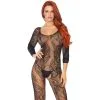 LEG AVENUE Bodystocking Résille Manches Longues