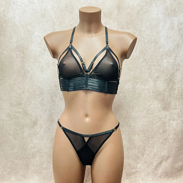 Collection Exclusive Paradise Boutik Ensemble 2 Pièce Top Triangle & String Brides Extensibles 2 Collection Exclusive Paradise Boutik Ensemble 2 Pièce Top Triangle & String Brides Extensibles – Image 2