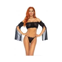 Ensemble 2 Pièces Bandeau Et String Noirs - Leg Avenue