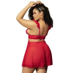 Ensemble 2 Pièces Convertible En Babydoll Rouge – Mapalé Lingerie -Sextoys boutique ensemble 2 pieces convertible en babydoll rouge mapale lingerie 5