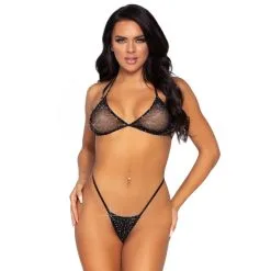 Ensemble 2 Pièces Résille Et Strass – Leg Avenue