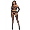 Ensemble 3 Pièces Top String Et Collants Effet Porte-jarretelles - Leg Avenue