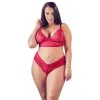 Ensemble Grande Taille Soutien-gorge & String Fendu - Cottelli Collection