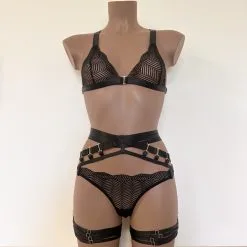 Collection Exclusive Paradise Boutik Ensemble Lingerie Bondage 5 Pièces En Dentelle Graphique