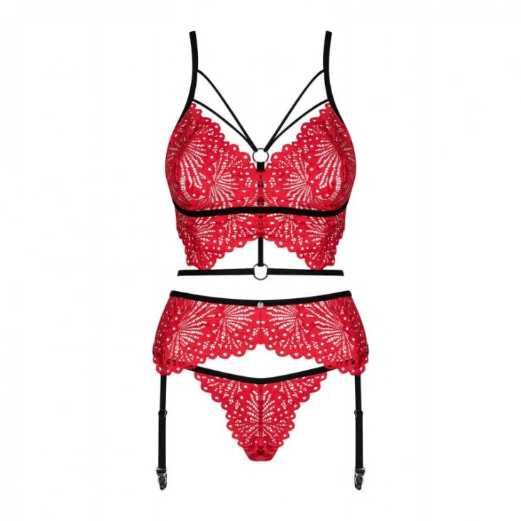 Obsessive Ensemble Soutien-Gorge, Porte-Jarretelles Et String Rouges Assortis - Obssessive 5 Obsessive Ensemble Soutien-Gorge, Porte-Jarretelles Et String Rouges Assortis - Obssessive – Image 5