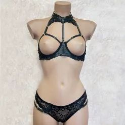 Collection Exclusive Paradise Boutik Ensemble Soutien-Gorge Seins Nus Et Culotte Ouverte Sur Les Fesses