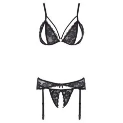 Ensemble Soutien-gorge Et String Ouverts, Porte-jarretelles - Cottelli Collection -Sextoys boutique ensemble soutien gorge string ouverts et porte jarretelles cottelli collection 3