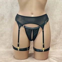 Collection Exclusive Paradise Boutik Ensemble String Ouvert, Porte-Jarretelles & Jarretières Brides Extensibles