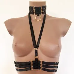 Collection Exclusive Paradise Boutik Ensemble Top Harnais Et Collier Ras-De-Cou En Brides Extensibles