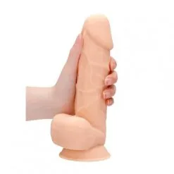 Gode à Ventouse Dual Density Avec Testicules 13,6 Cm D'Insertion - RealRock -Sextoys boutique gode a ventouse dual density avec testicules 136 cm d insertion realrock 5