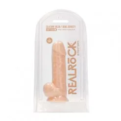 Gode à Ventouse Dual Density Avec Testicules 13,6 Cm D'Insertion - RealRock -Sextoys boutique gode a ventouse dual density avec testicules 136 cm d insertion realrock 7