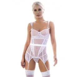 Guêpière Blanche En Dentelle Et Tulle – Mapalé