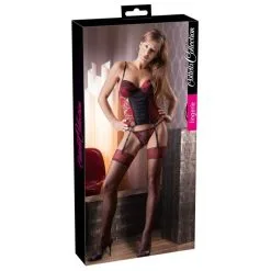 Guêpière Porte-jarretelles Et String - Cottelli Collection -Sextoys boutique gupire bonnet plein avec porte jarretelle et string 4