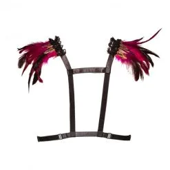 Sextoys boutique -Sextoys boutique harnais plumes noir rose 1