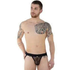 Jockstrap Noir En Tulle Transparent – Eros Veneziani