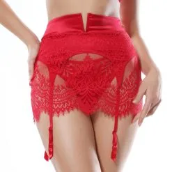 Jupe Porte-Jarretelles En Dentelle Et Satin 'Black Swan' - Jolidon