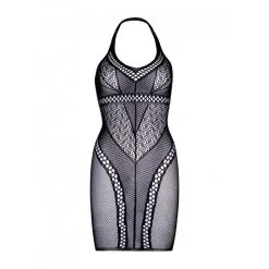 Mini Robe Résille Contrastée Et Dos Nu - Leg Avenue -Sextoys boutique mini robe resille contrastee et dos nu leg avenue 4