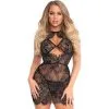 Mini Robe Transparente ‘Dentelle Et Strass’ – Leg Avenue