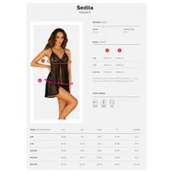 Nuisette Babydoll Et String Ouvert ‘Sedila’ - Obsessive -Sextoys boutique nuisette babydoll et string ouvert sedila obsessive 4