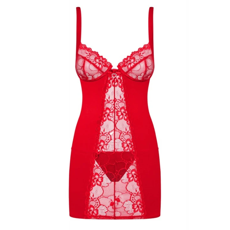 Nuisette Rouge à Armatures Et String 'Heartina‘ – Obsessive 3 Nuisette Rouge à Armatures Et String 'Heartina‘ – Obsessive – Image 3