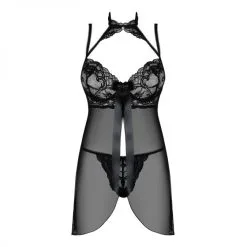 Obsessive Nuisette Tulle Et Dentelle Avec String Assorti – Obssessive -Sextoys boutique nuisette tulle et dentelle avec string assorti obssessive 2
