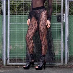 Pantalon Fluide Dentelle Et Reflets Argentés ‘Jun’ – Patrice Catanzaro