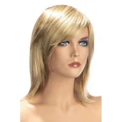 Perruques World Wigs Perruque Zoé Blond Méché - Carré Long Effilé Frange Côté - World Wigs