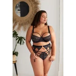 Porte-Jarretelles En Dentelle Graphique ‘Fizzy’ – Valege Lingerie -Sextoys boutique porte jarretelles en dentelle graphique fizzy valege lingerie 5