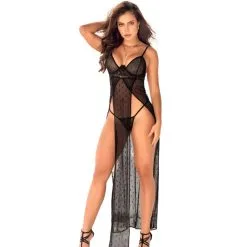 Déshabillé Long Fendu Et Transparent – Mapalé