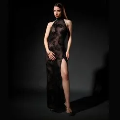 Robe Longue Fendue ‘Cygne’ – Patrice Catanzaro -Sextoys boutique robe longue fendue cygne patrice catanzaro 2