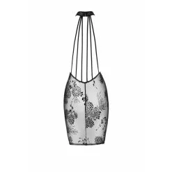 Robe Midi & Broderies Velours Sur Tulle Transparent – Noir Handmade -Sextoys boutique robe midi broderies velours sur tulle transparent noir handmade 5