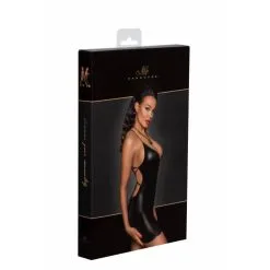 Robe Mini Wetlook & Dos Nu Lacé – Noir Handmade -Sextoys boutique robe mini wetlook dos nu lace noir handmade 4