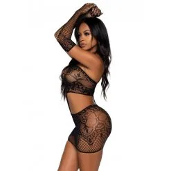 Robe Tube Résille Et Gants Assortis – Leg Avenue -Sextoys boutique robe tube resille et gants assortis leg avenue 4