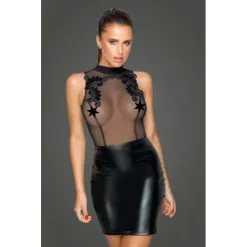 Robe Tulle, Wetlook & Broderies - Noir Handmade