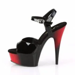 Sandales à Talon Et Plateforme Contraste Noir Et Rouge - Pleaser USA -Sextoys boutique sandales a talon et plateforme contraste noir et rouge pleaser usa 2