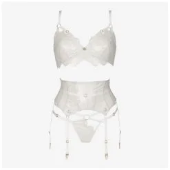 Soutien-gorge 'Giselle' Blanc & Reflets Argent - Impudique By Catanzaro -Sextoys boutique soutien gorge giselle blanc reflets argent impudique by catanzaro 5