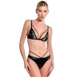 Soutien-Gorge Triangle Wetlook Et Résille ‘Bad Habits’ – Jolidon -Sextoys boutique soutien gorge triangle wetlook et resille bad habits jolidon 2
